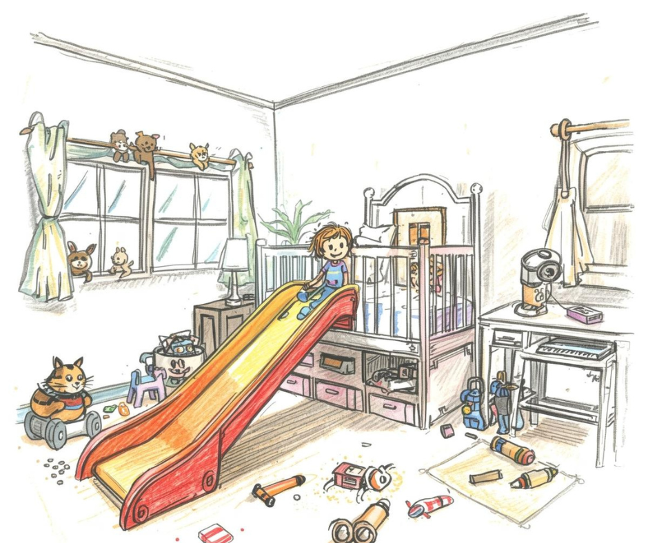 Køjeseng med rutsjebane – leg og søvn i perfekt balance